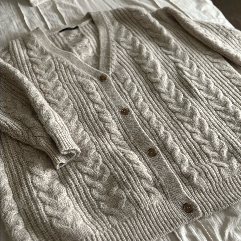 Jenni Kayne Cable Knit Cardigan in Cream